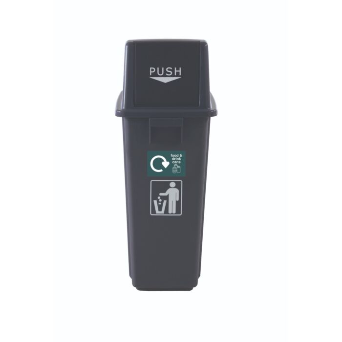 Push Flap 60L Office Recycling Bin Package