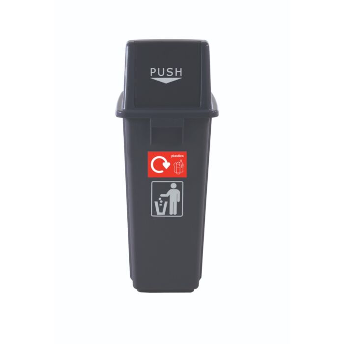 Push Flap 60L Office Recycling Bin Package